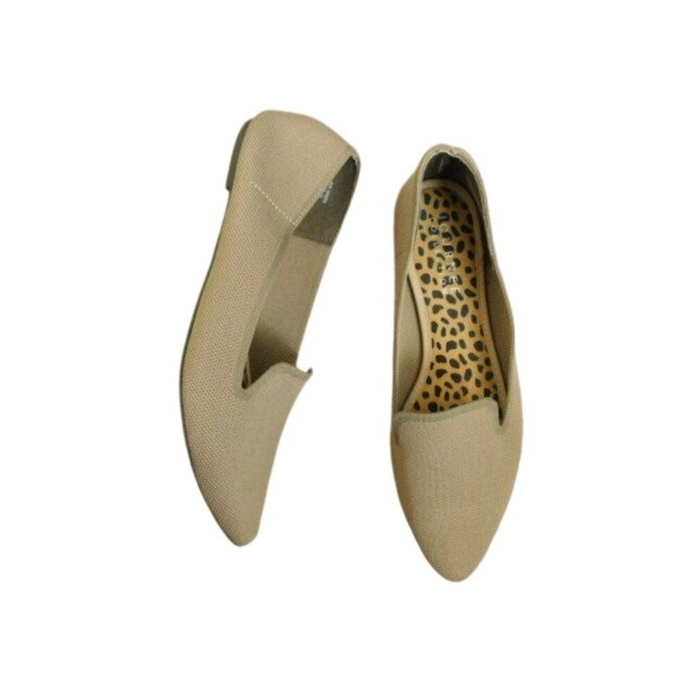 Journee Size 11 Taupe Slip On Flat Fabric Loafers Shoes